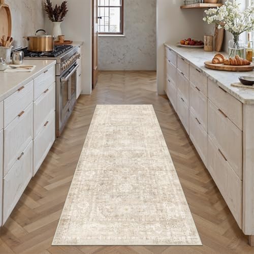 2x6 Beige Neutral Kitchen Hallway Runner Rug