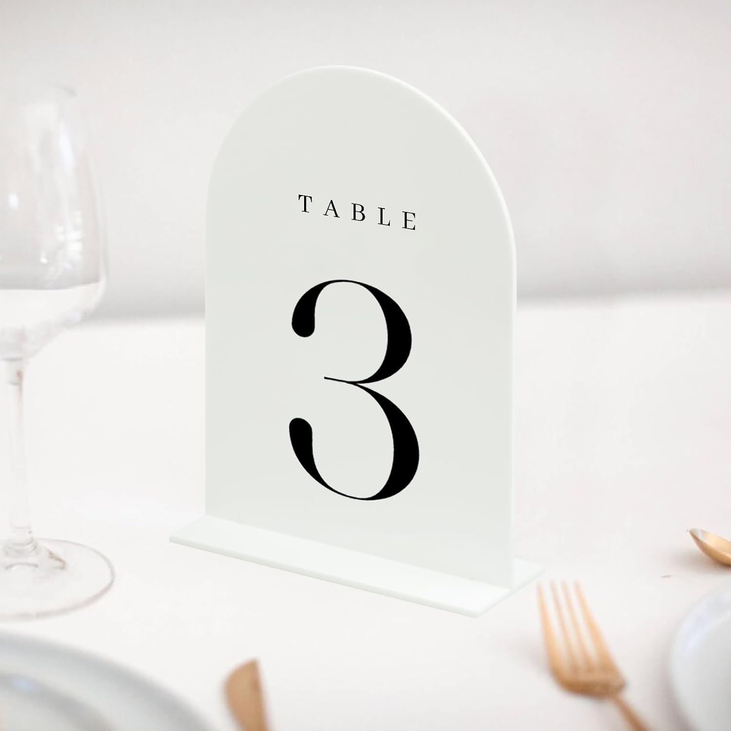 White Arch Table Numbers for Wedding, 20 Pack 5"x7" White Arch Acrylic Table Numbers 1-20 with stand, Perfect for