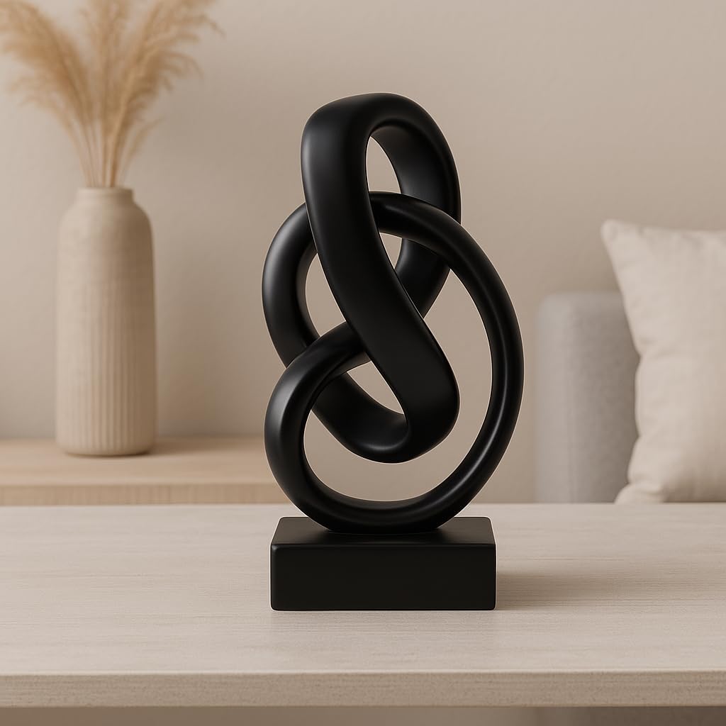 Modern Abstract Knot Sculpture / Black