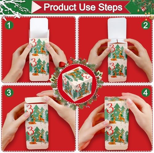 ONESING 24 Pcs DIY Christmas Advent Calendar Boxes for 2026, 24 Days Countdown Calendar Gift for Adults and Kids Christmas Cardboard Number Boxes Make & Fill Your Own Advent Calendar Boxes