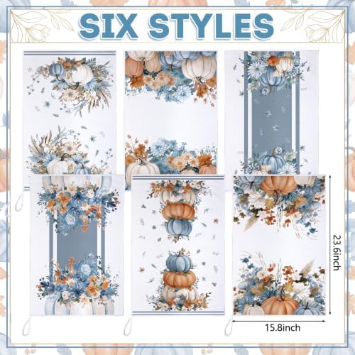 Geyoga Set of 6 Fall Kitchen Towels Autumn Dish Towels Pumpkin Hand Towel