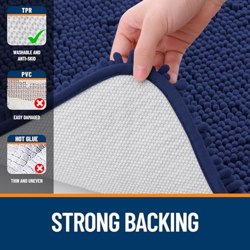 OLANLY Bathroom Runner Rugs 59x20, Extra Soft Absorbent Chenille Bath Rugs
