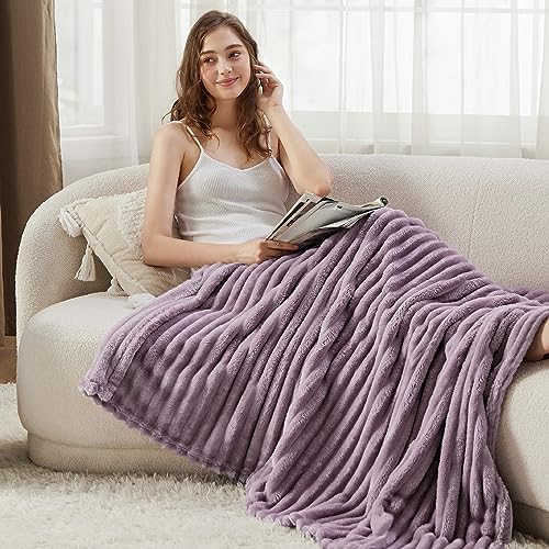 Bedsure Soft Twin XL Blanket for Bed Dorm Light Purple 66"x90"