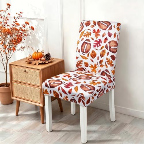 Fall Football Chair Covers Set of 4 for Dining Home Party Decor