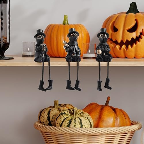 Halloween Plague Doctor Decor Shelf Sitters Dangling Legs Gothic Figurines