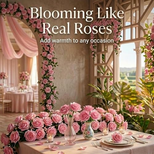 60 Pcs Pink Velvet Artificial Roses Flowers Real Looking Silk Faux Roses Bulk Long Stems for Wedding Centerpieces,DIY Floral Arrangements,Home Decor,Anniversary,Valentine's Day