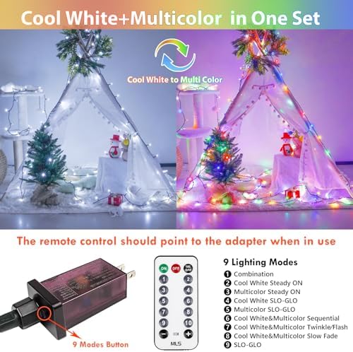75.8FT Connectable Color Changing Christmas Light with Remote Timer 200 LED