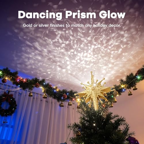 DG-Direct Christmas Tree Topper with Wide Coverage Light, Starlight Gold