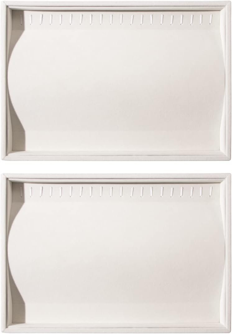 Stackable Jewelry Organizer Trays / Beige / Set of 2