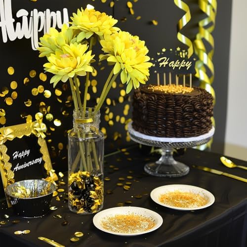 160 Pcs Black Gold Faux Diamond Vase Fillers Wedding Party Table Scatter