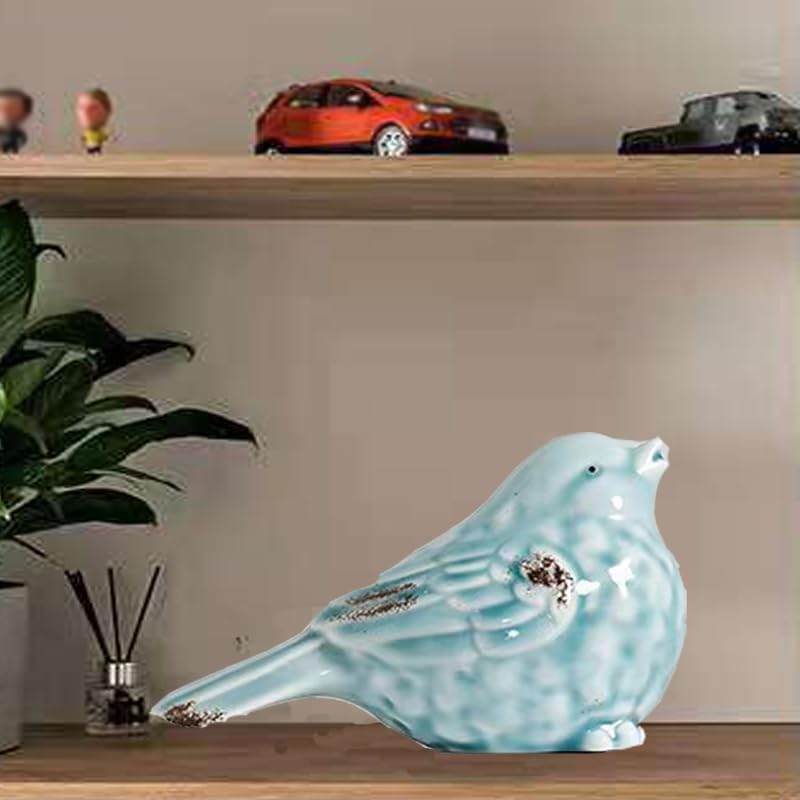 Ceramic Birds Statues Home Decor Modern Style Decorative Ornaments Animal Figurines / Light Blue A