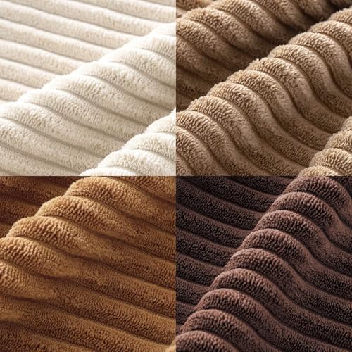 MIULEE Fall Corduroy Decorative Throw Pillow Covers Brown Series 24x24