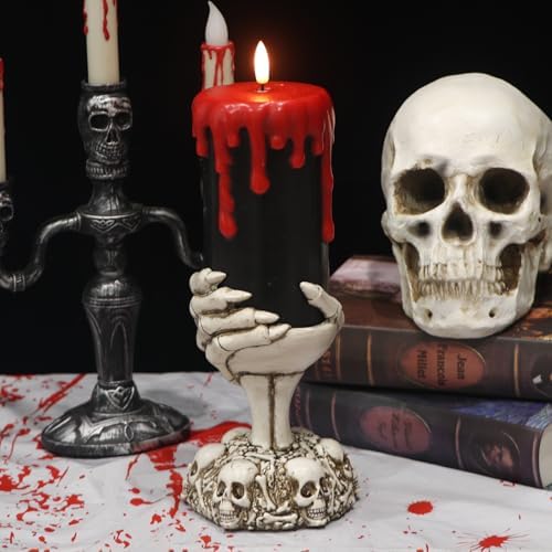 Eldnacele Black Flameless Pillar Candle Battery Operated with 6 Hour Timer
