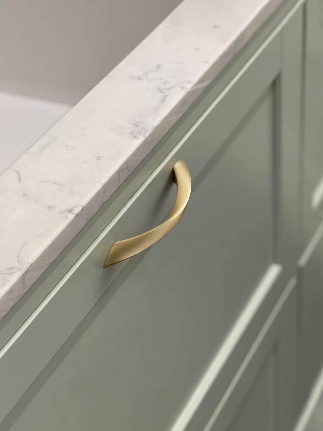 Cabinet Pulls Arch Twisted Brass Handles / Brushed Gold / 5 Inch Hole Centers / 5 Inch / Set of 2