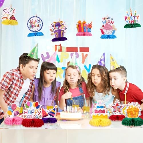 NatNarr Birthday Table Decorations Happy Birthday Honeycomb Centerpieces