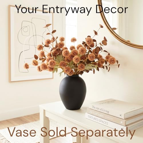 RyddeligHome Brown Mums Artificial Flowers Arrangement for Vases