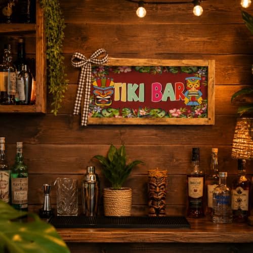 Tiki Bar Sign for Home Bar Decor Tropical Wall Art