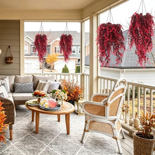 RECUTMS 3Pcs Artificial Fall Hanging Monkey Plants Faux Draping Greenery