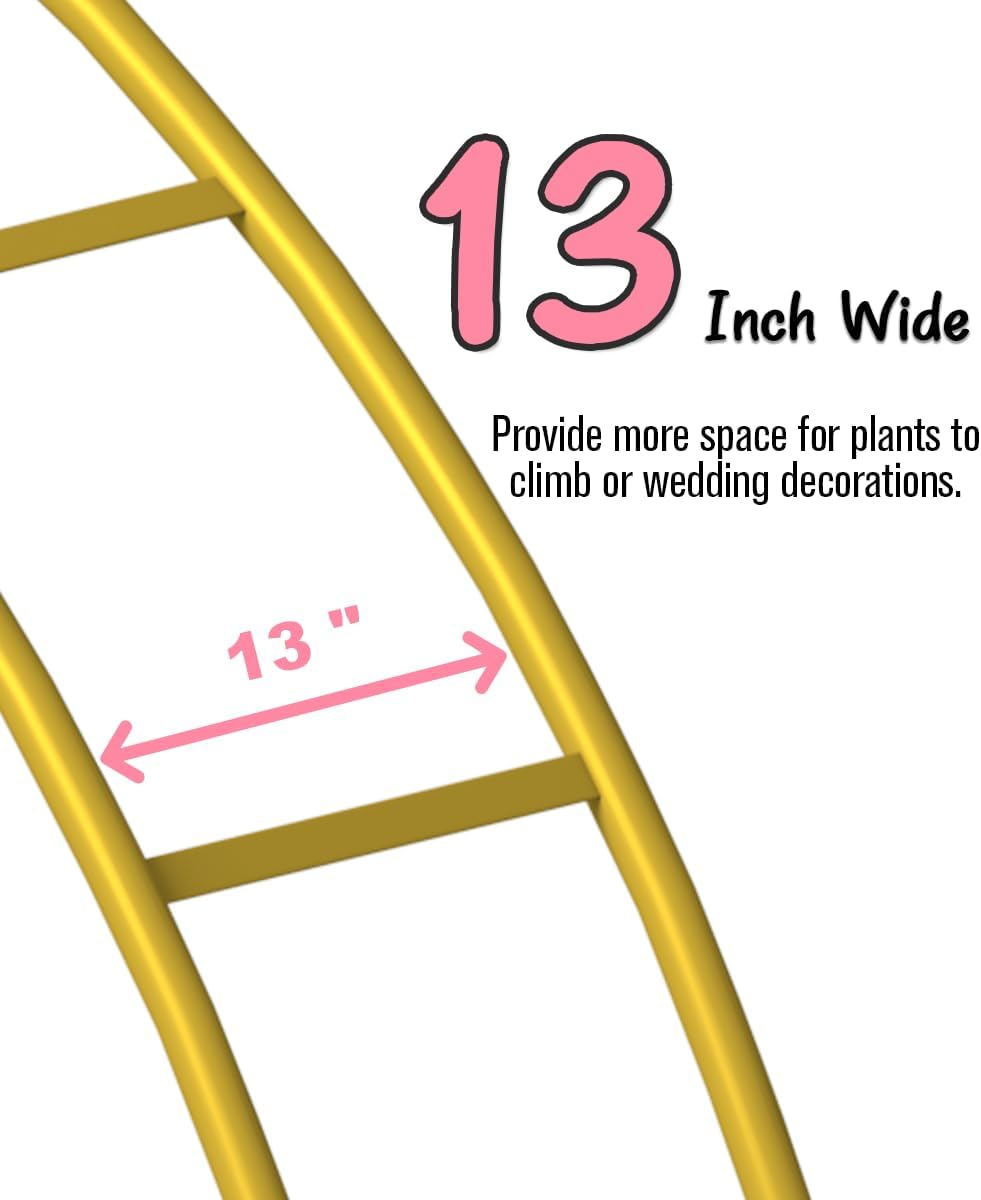 Metal Arch Backdrop Stand Wide High / Gold / 7FT / 8 Inch