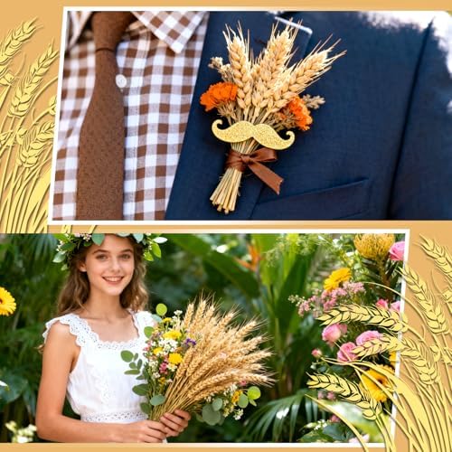 MAQIHAN 100 Stems Dried Wheat Stalks - Natural Wheat Straw Decor for Vases