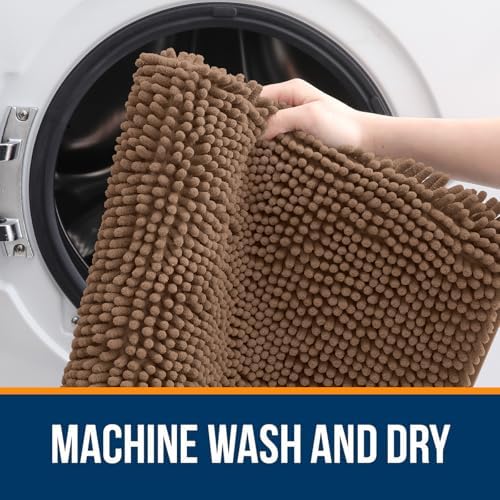 OLANLY Bathroom Runner Rugs 47x24, Extra Soft Absorbent Chenille Bath Rugs
