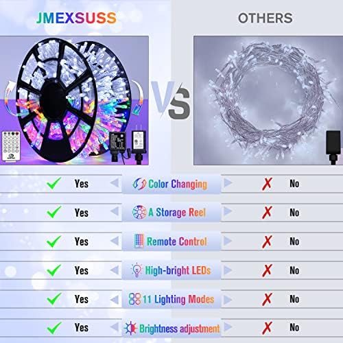 JMEXSUSS 500 LED White & Multicolor Color Changing String Lights