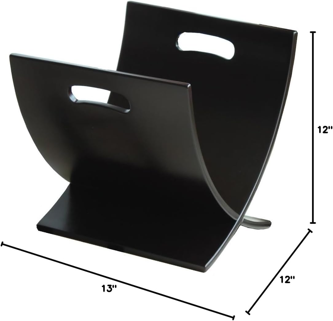 Oceanstar M1170 Contemporary Wooden Magazine Rack, Black