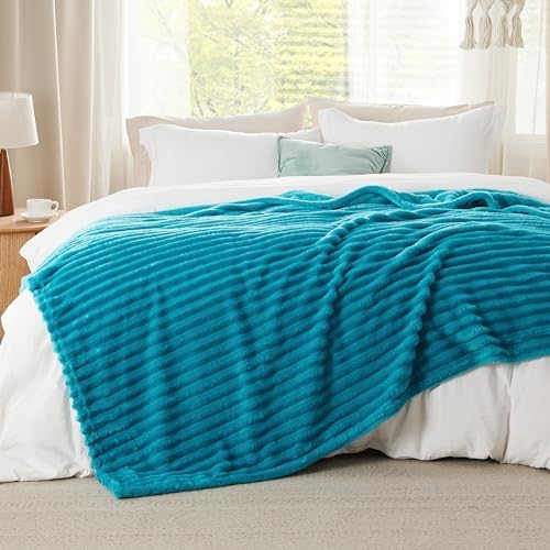 Bedsure Soft King Size Blankets for Bed Teal 108"x90"