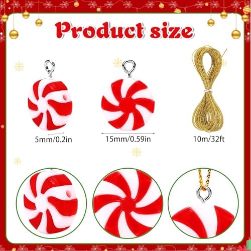 36Pcs Mini Christmas Peppermint Candy Ornaments for Tree