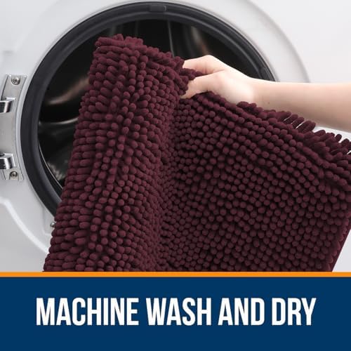 OLANLY Bathroom Runner Rugs 47x24, Extra Soft Absorbent Chenille Bath Rugs