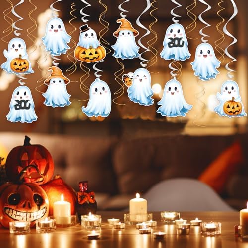 FRIDAY NIGHT 30Pcs Cute Ghost Halloween Hanging Swirls