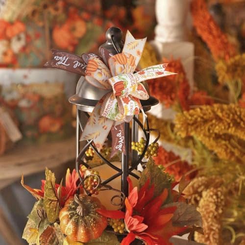 Fall Lantern Bow Wreath Bow Decor Bow Halloween Lantern Bow Orange Pumpkin Lantern Bow Fall Lantern Thanksgiving Autumn