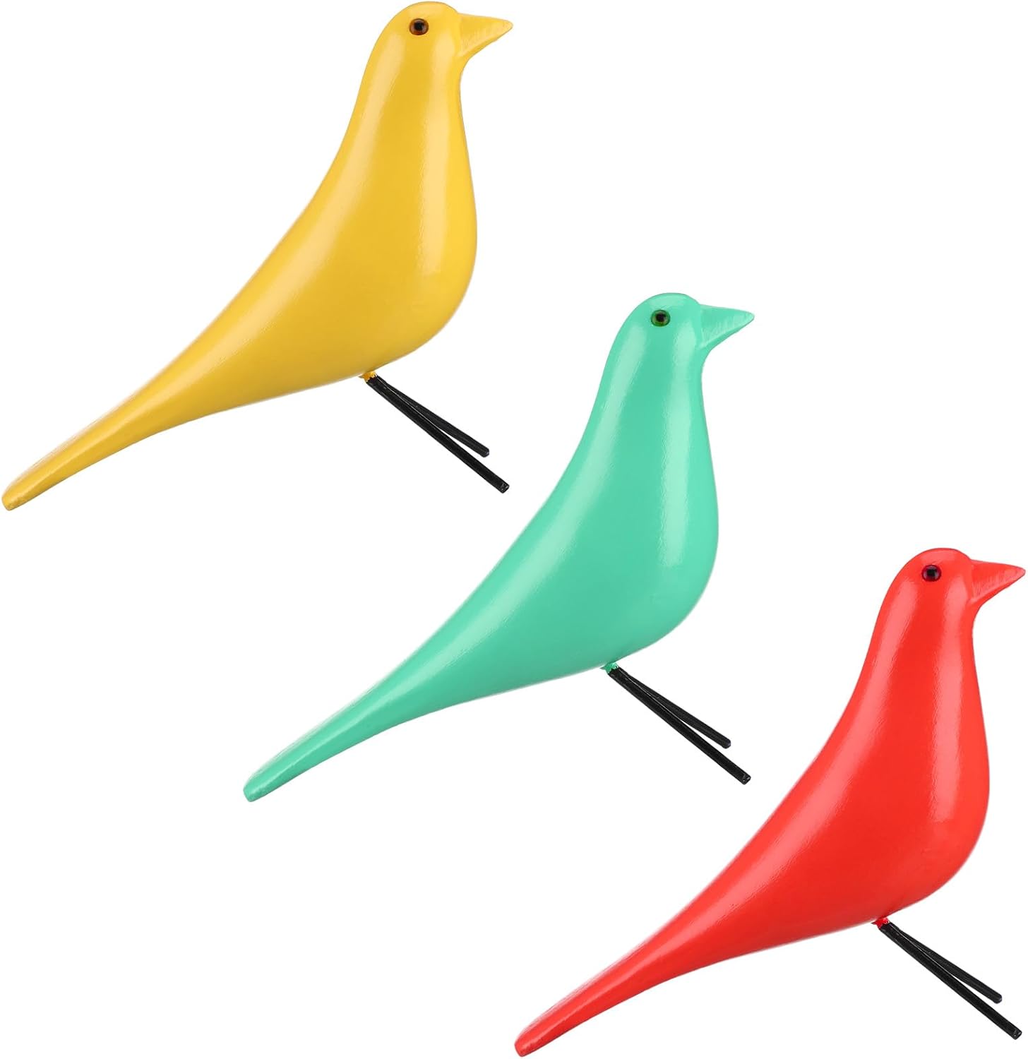 Mid Century Modern Decor Medieval Table Decor Large Ceramic Birds / Old School / Orange / Set of 3