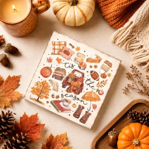 Fall Decorations for Home Kiss the Season Wood Sign Fall Wall Art