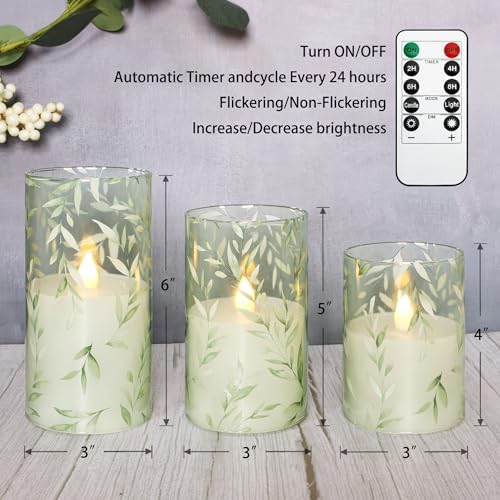 Crystal Club Glass Flameless Candles with Remote Timer
