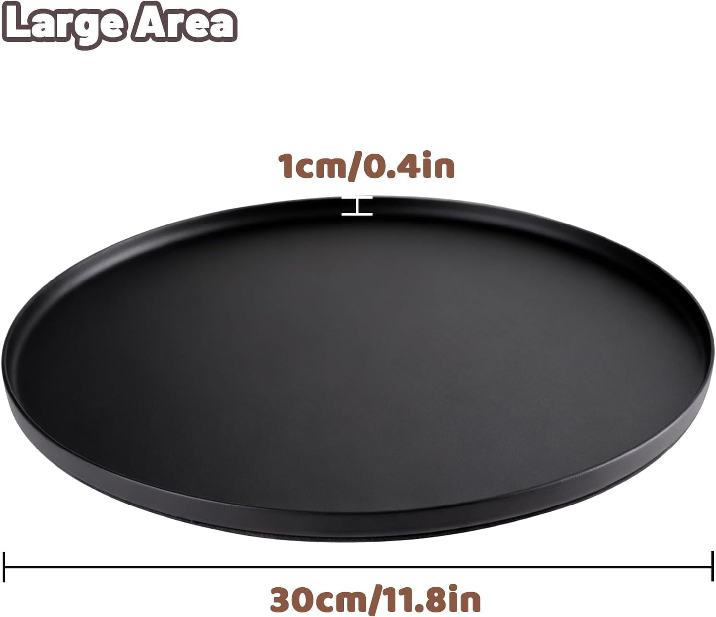 Tray Round Serving Platter / Black / 12 x 0.4