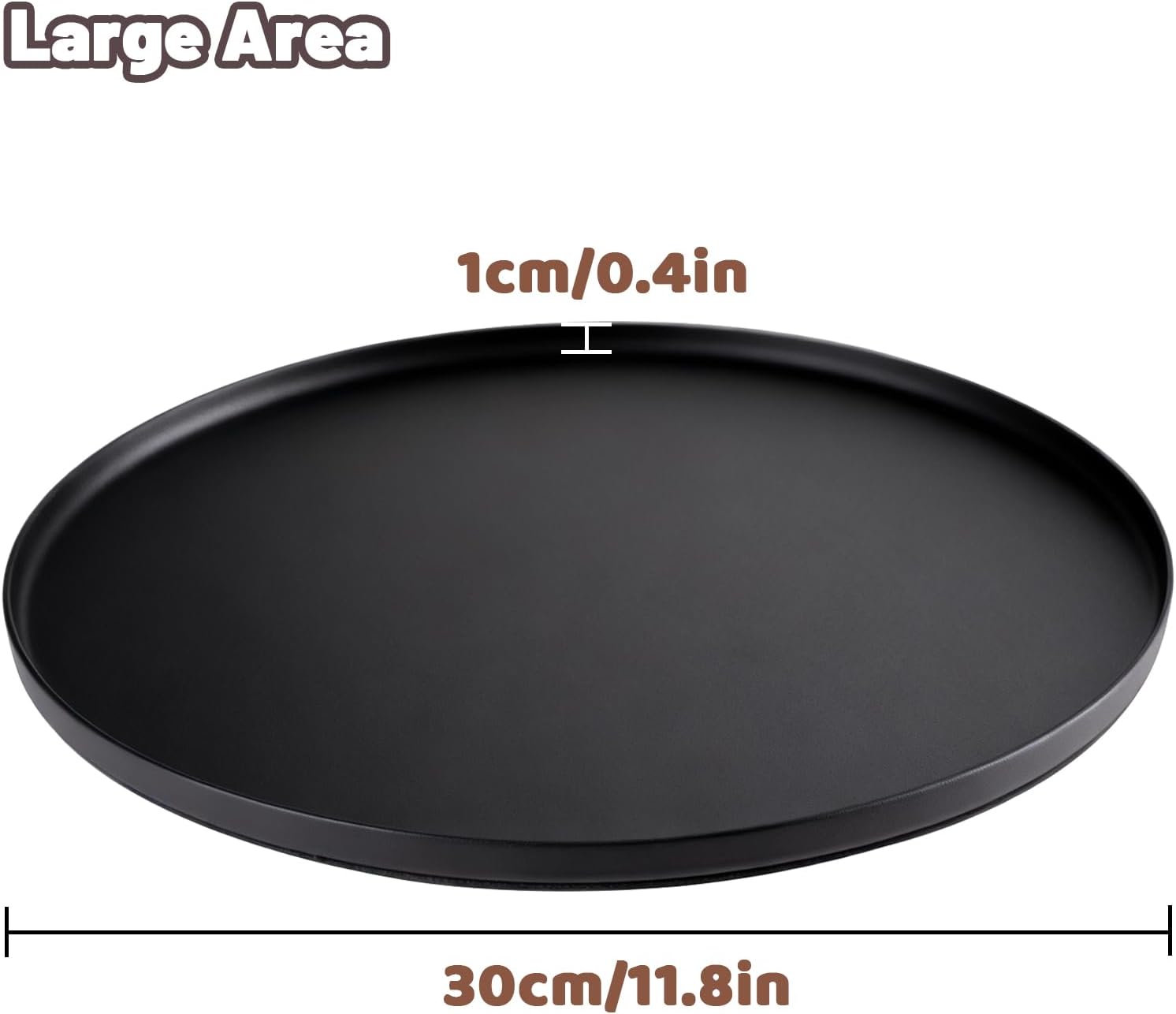 Tray Round Serving Platter / Black / 12 x 0.4