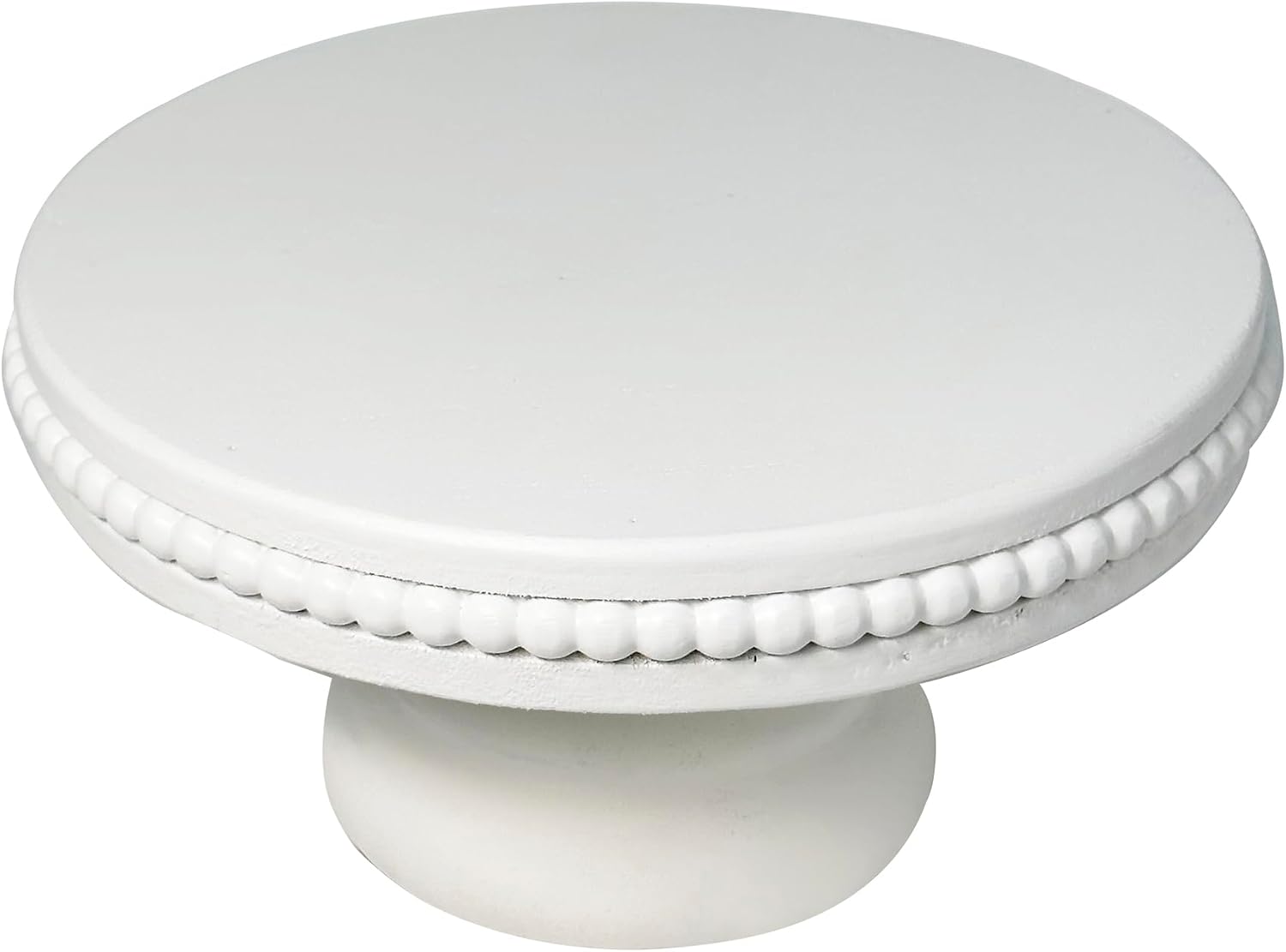 Shabby Chic Pedestal Tray Decor / White / 8.25 Inch