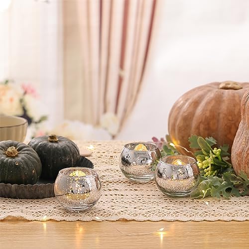 Volens 24PCS Silver Votive Candle Holders for Table Centerpieces