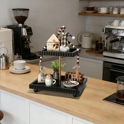 Coffee Bar Decor, 8 PCS Coffee Decorations for Tray Table Centerpieces