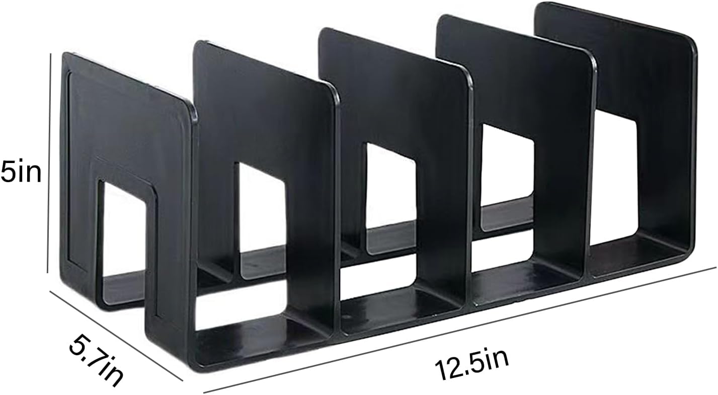 2PCS Acrylic File Organizer for Desk, Desktop Document/Mail Organizer, 4 Compartments Plastics Invisible Bookshelf