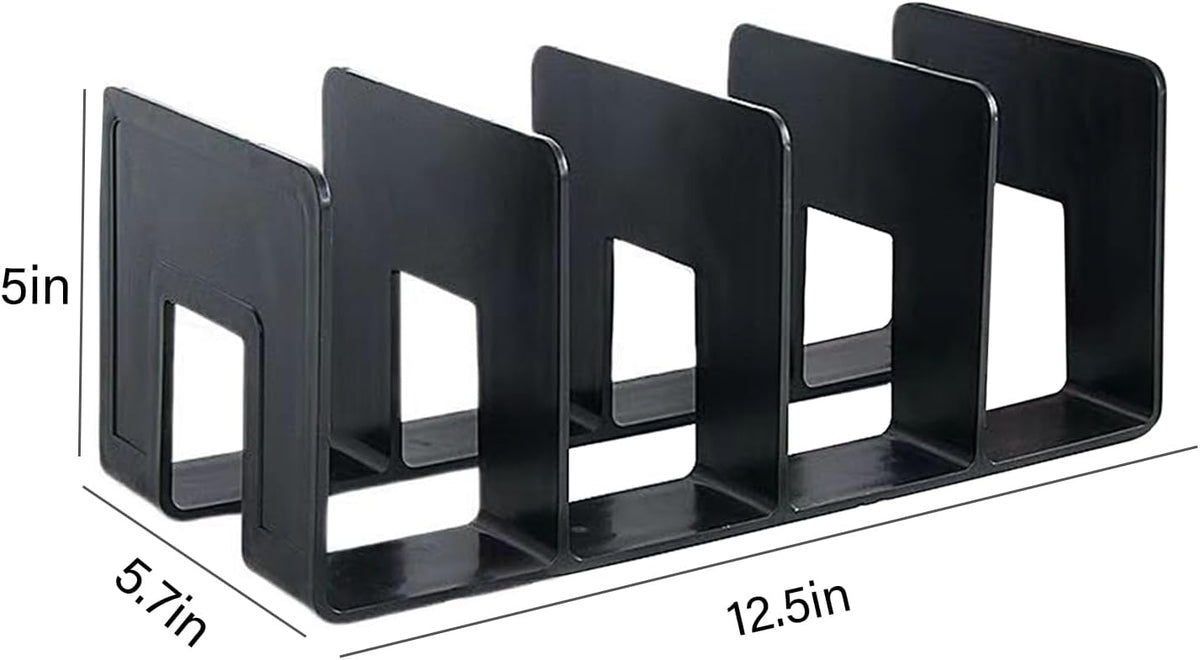 2PCS Acrylic File Organizer for Desk, Desktop Document/Mail Organizer, 4 Compartments Plastics Invisible Bookshelf