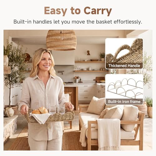 Rattan Serving Trays / 15.8 x 11.5 x 2.8 / Natural