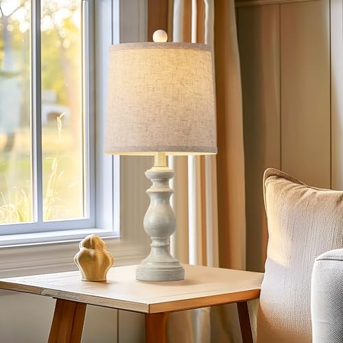 PARTPHONER Traditional Table Lamp Set of 2, Rustic Farmhouse Table Lamps for Living Room Bedroom, 22" Bedside Desk