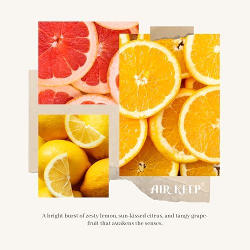 Airkeep Reed Diffuser Set,3.38 fl oz (100 ml) - Citrus Lemon Oil Diffusers with 8 Reed Sticks, Home Fragrance Reed