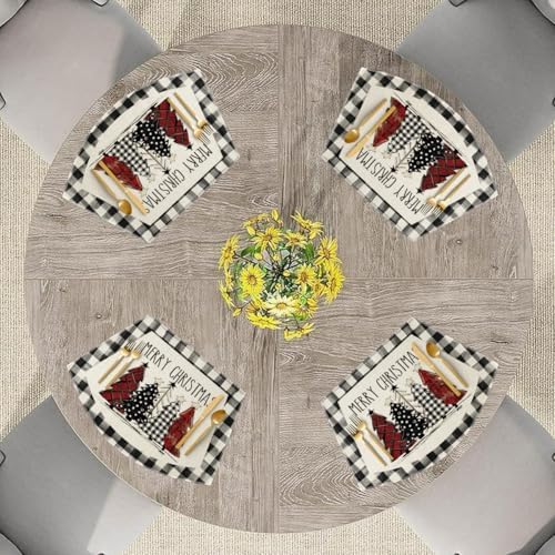 Artoid Mode Christmas Trees Wedge Shape Placemats for Round Table Set of 4, Winter Seasonal Kitchen Dining Table Decoration for Indoor Party Home