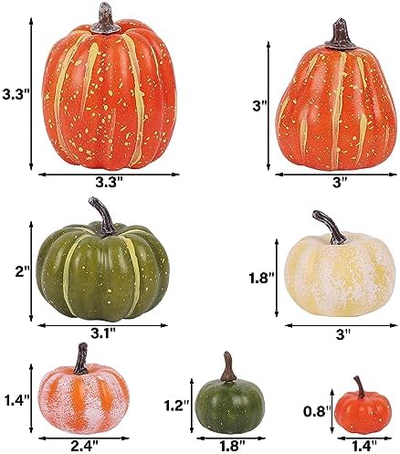 winemana 46 Pcs Artificial Pumpkins for Decorating Fall Decorations