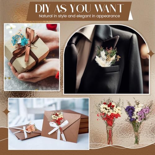 Layhit 12 Pcs Mini Dried Flower Bouquet Boho for Wedding,Colorful