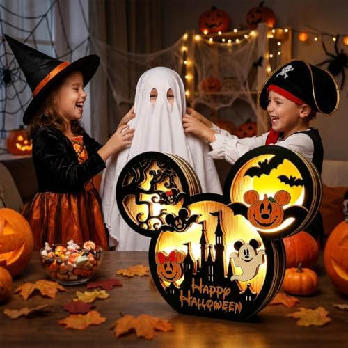 Mouse Halloween Decorations Wooden Table Centerpieces