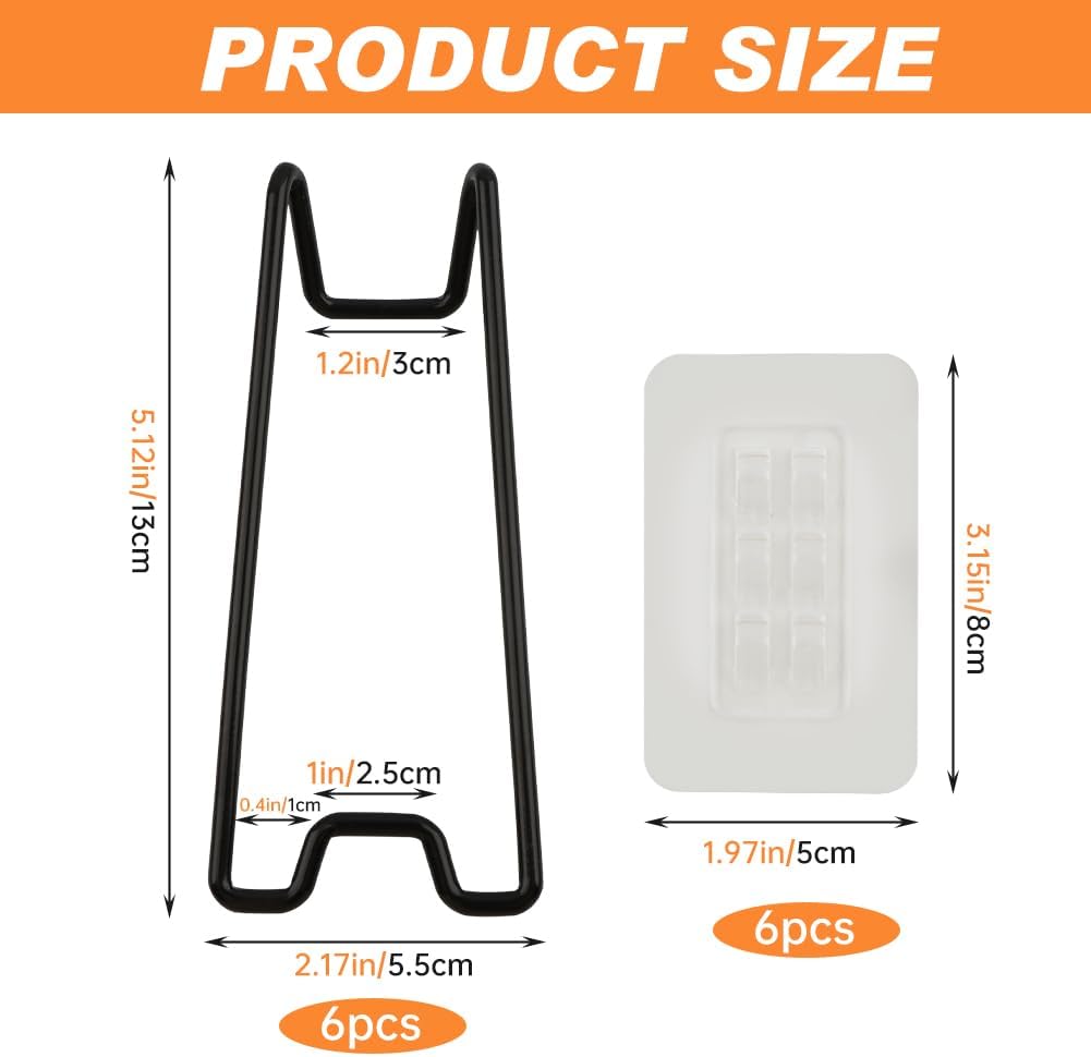 Adjustable Metal Picture Frame Easel Backs / 5.12 x 2.17 / Black / Set of 6